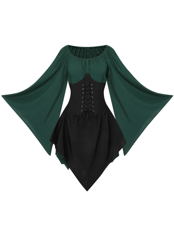 1950s Halloween Bat Sleeves Patchwork Dress, vintage dress, retro fashion, rockabilly, pin-up fashion - perfect for women who love vintage and retro fashion