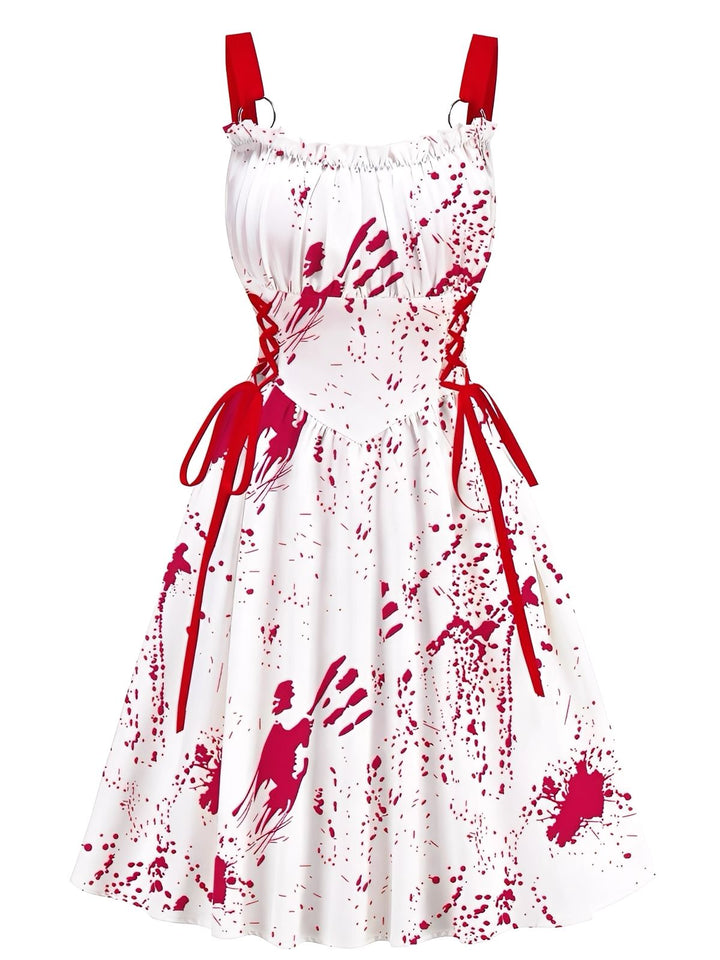 1950s Halloween Blood Splatter Graffiti Slip Dress - vintage dress, retro fashion, rockabilly