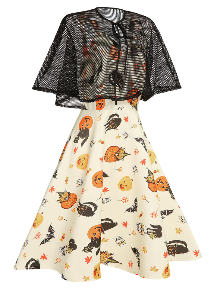 1950s Halloween Cap Costume Dress, classic 1950s style elegant retro fashion - Image 5