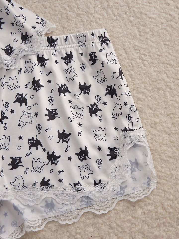 White 1950s Floral Lace Bow Nightgown 11