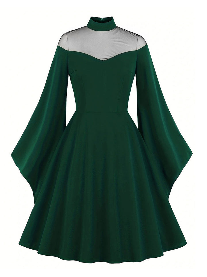 1950s Halloween Flare Sleeve Swing Dress: timeless style reimagined