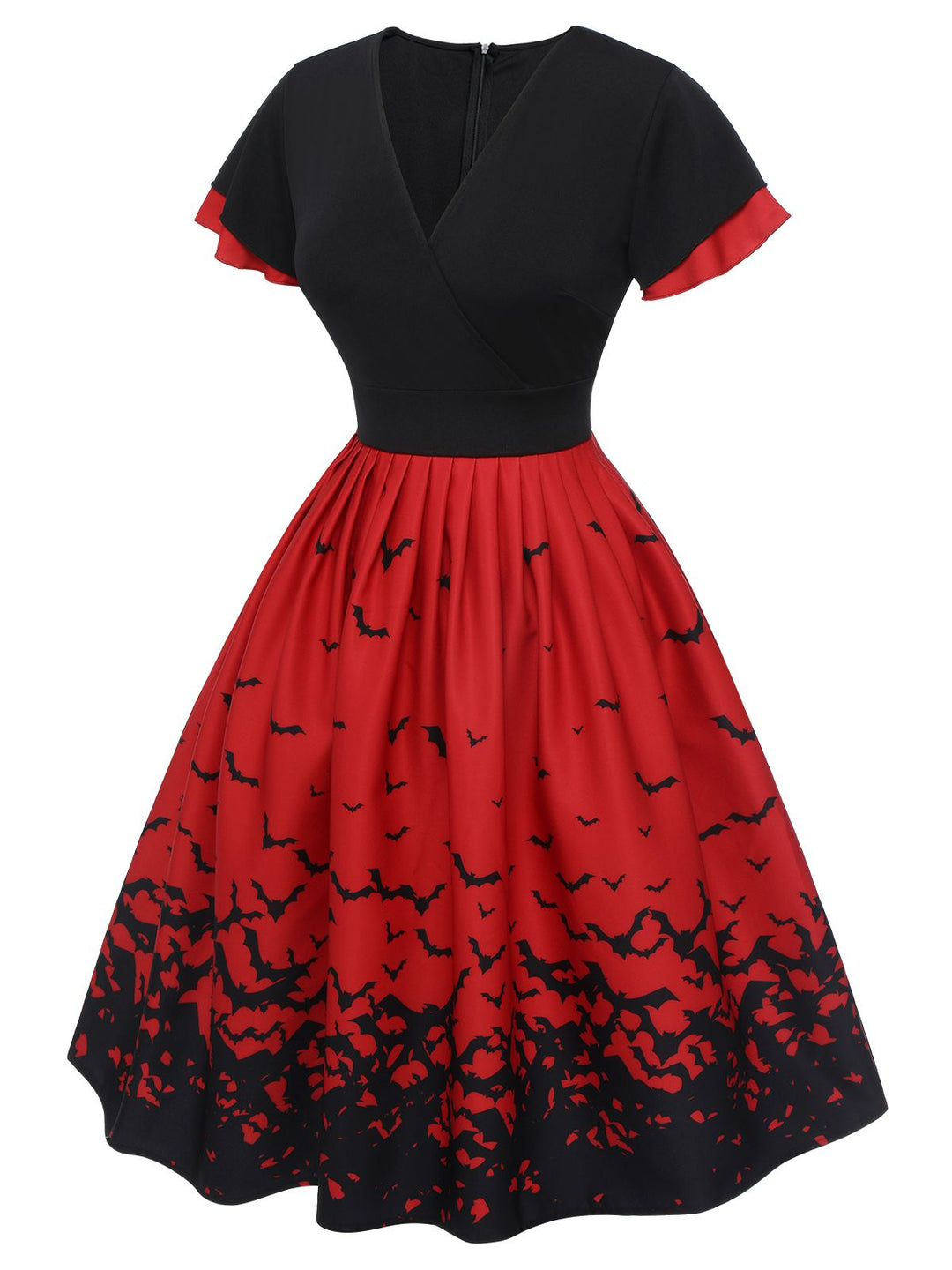 1950s Halloween Flounce Sleeve Swing Dress, vintage dress, retro fashion, rockabilly, pin-up fashion - perfect for women who love vintage and retro fashion