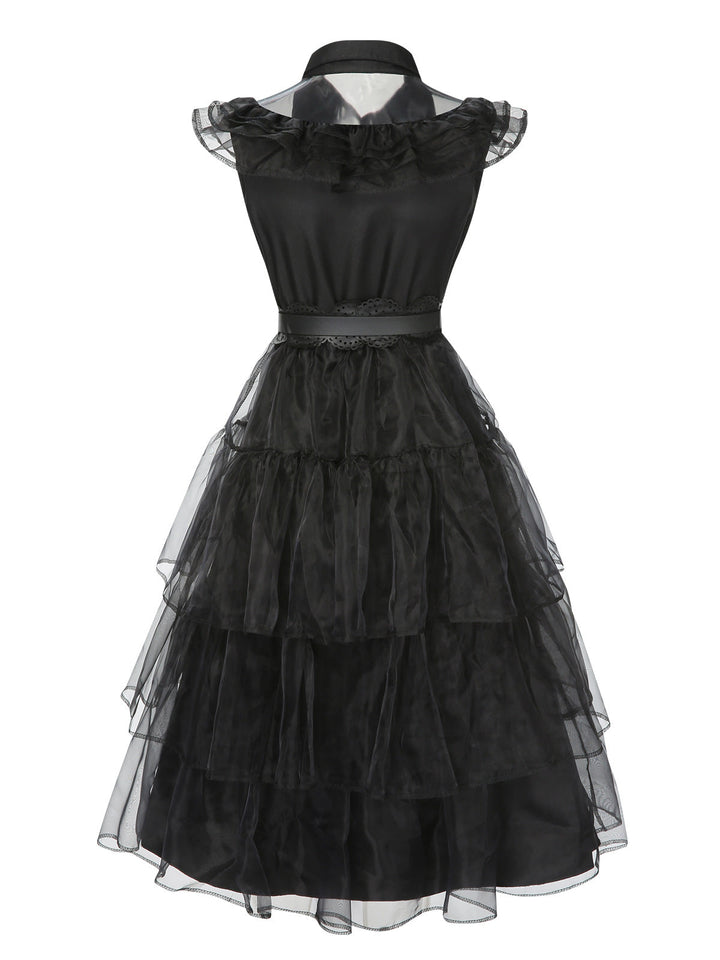 Black 1950s Halloween Lace Belt Dress, vintage dress, retro fashion, rockabilly, pin-up fashion - perfect for women who love vintage and retro fashion