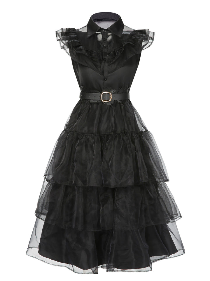 Black 1950s Halloween Lace Belt Dress, vintage dress, retro fashion, rockabilly, pin-up fashion - perfect for women who love vintage and retro fashion