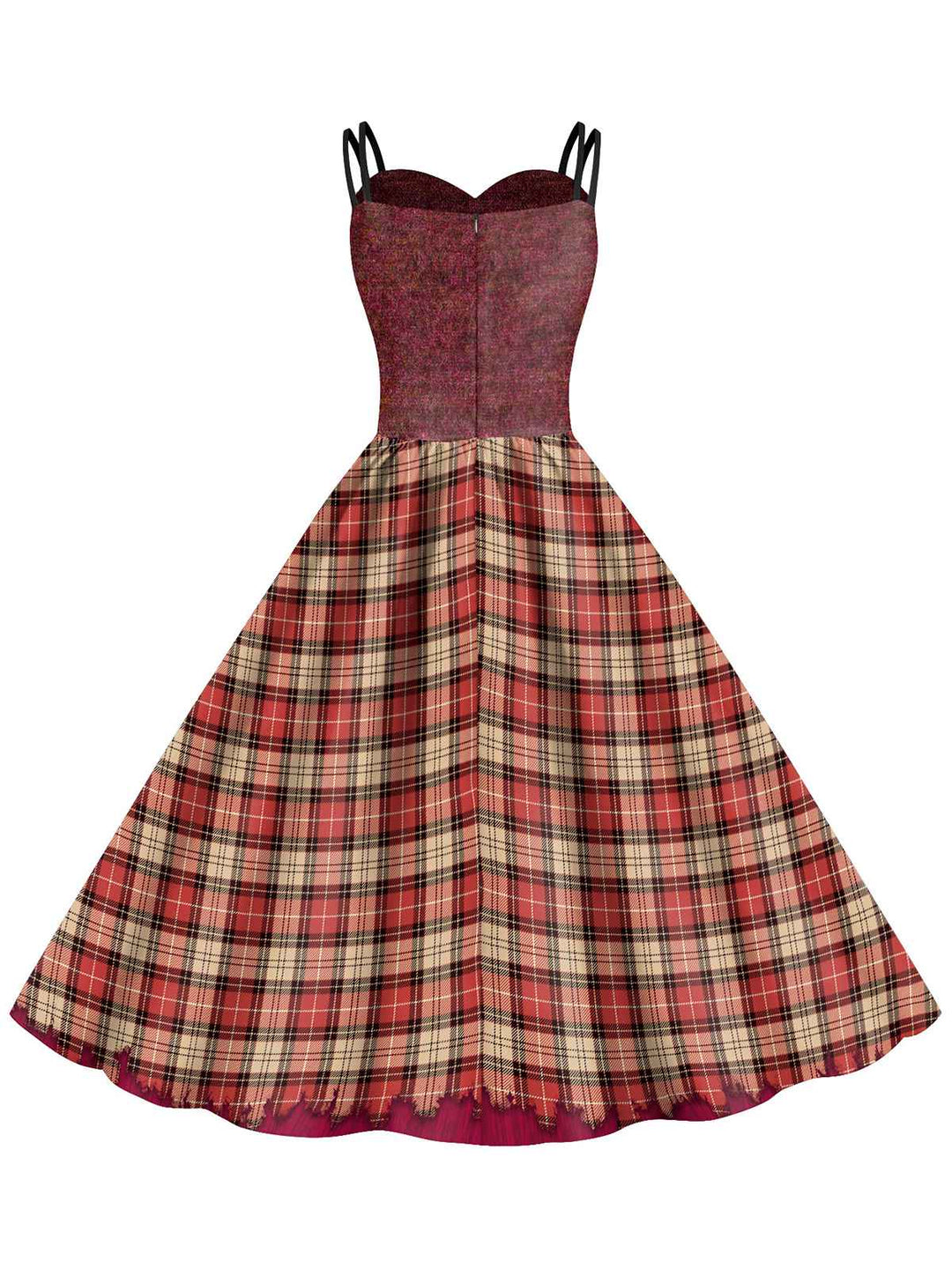 This 1950s Halloween Plaid Double Straps Dress wraps her in 1950s elegance, one twirl at a time