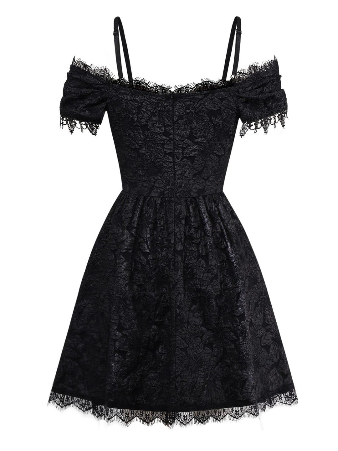 1950s Halloween Spider Web &amp; Cross Textured Dress - vintage dress, retro fashion, rockabilly