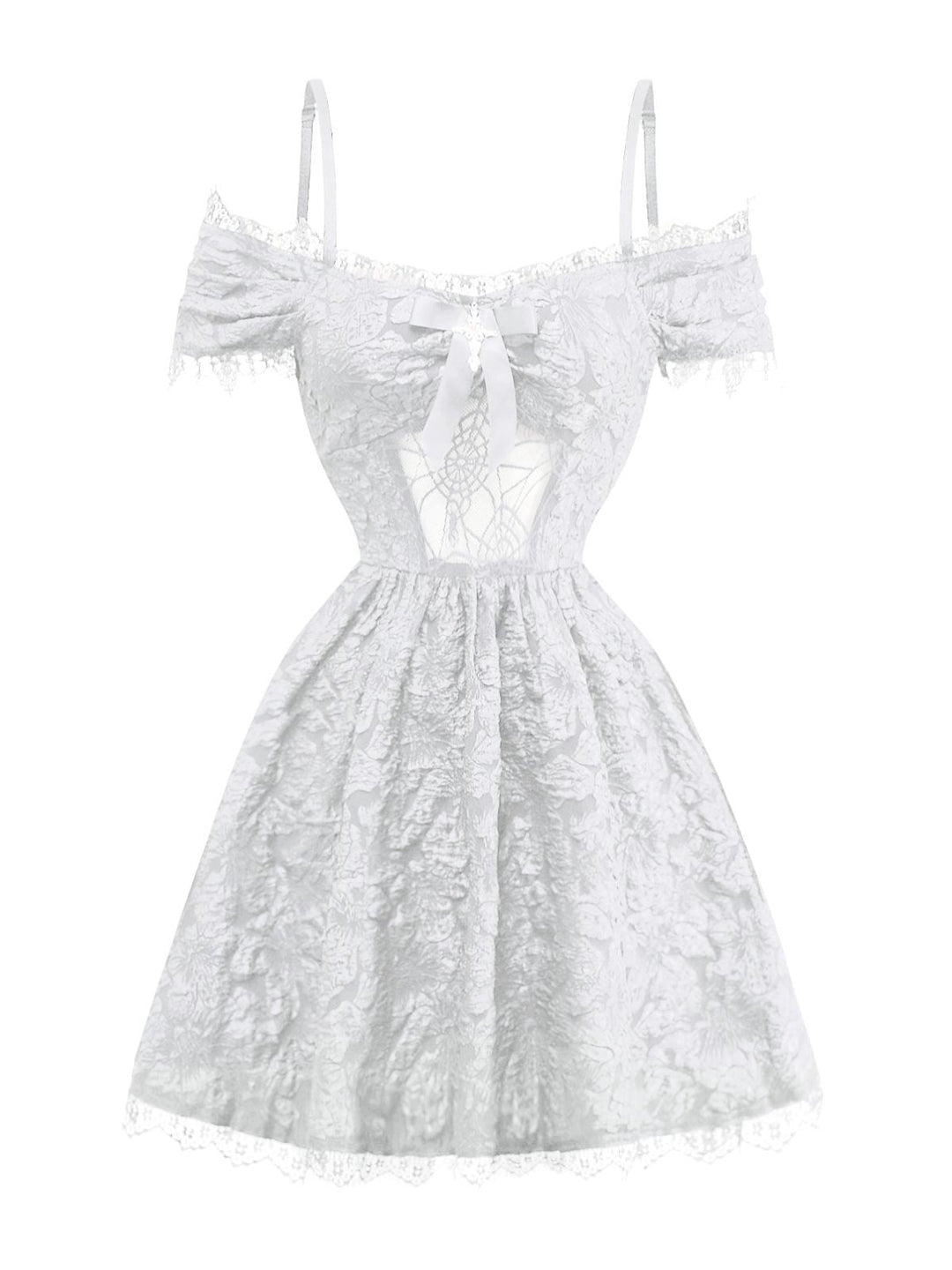 1950s Halloween Spider Web &amp; Cross Textured Dress - vintage dress, retro fashion, rockabilly