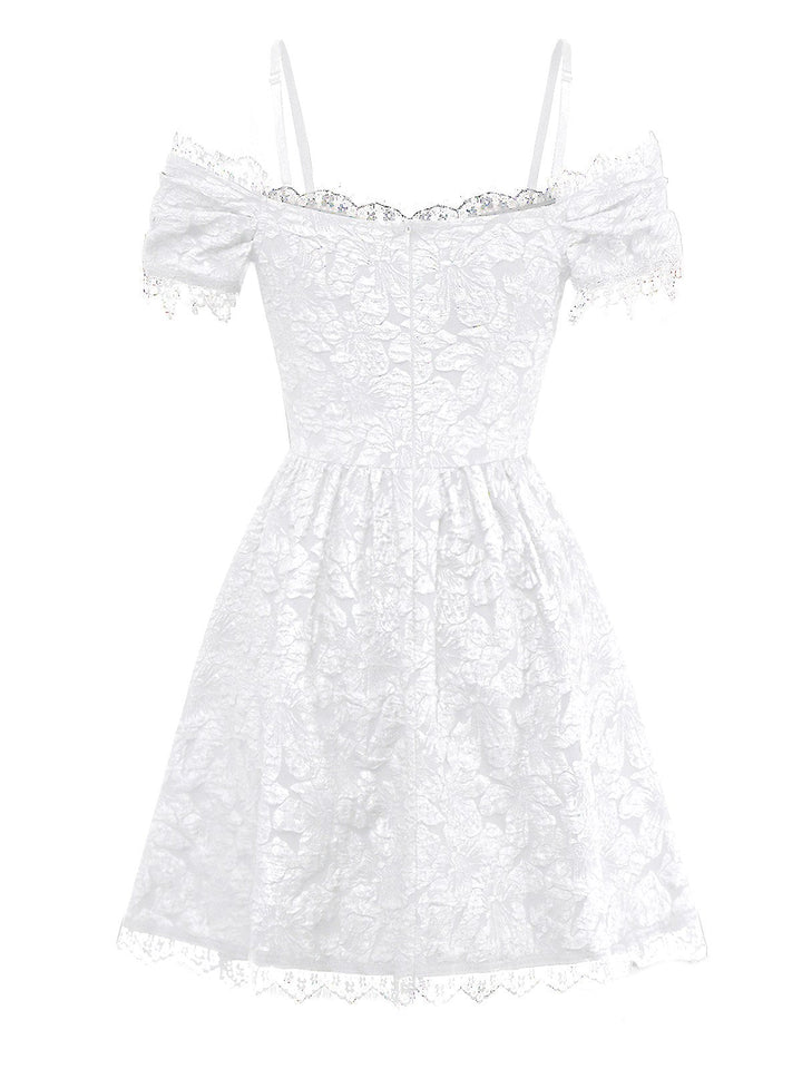 1950s Halloween Spider Web &amp; Cross Textured Dress - vintage dress, retro fashion, rockabilly
