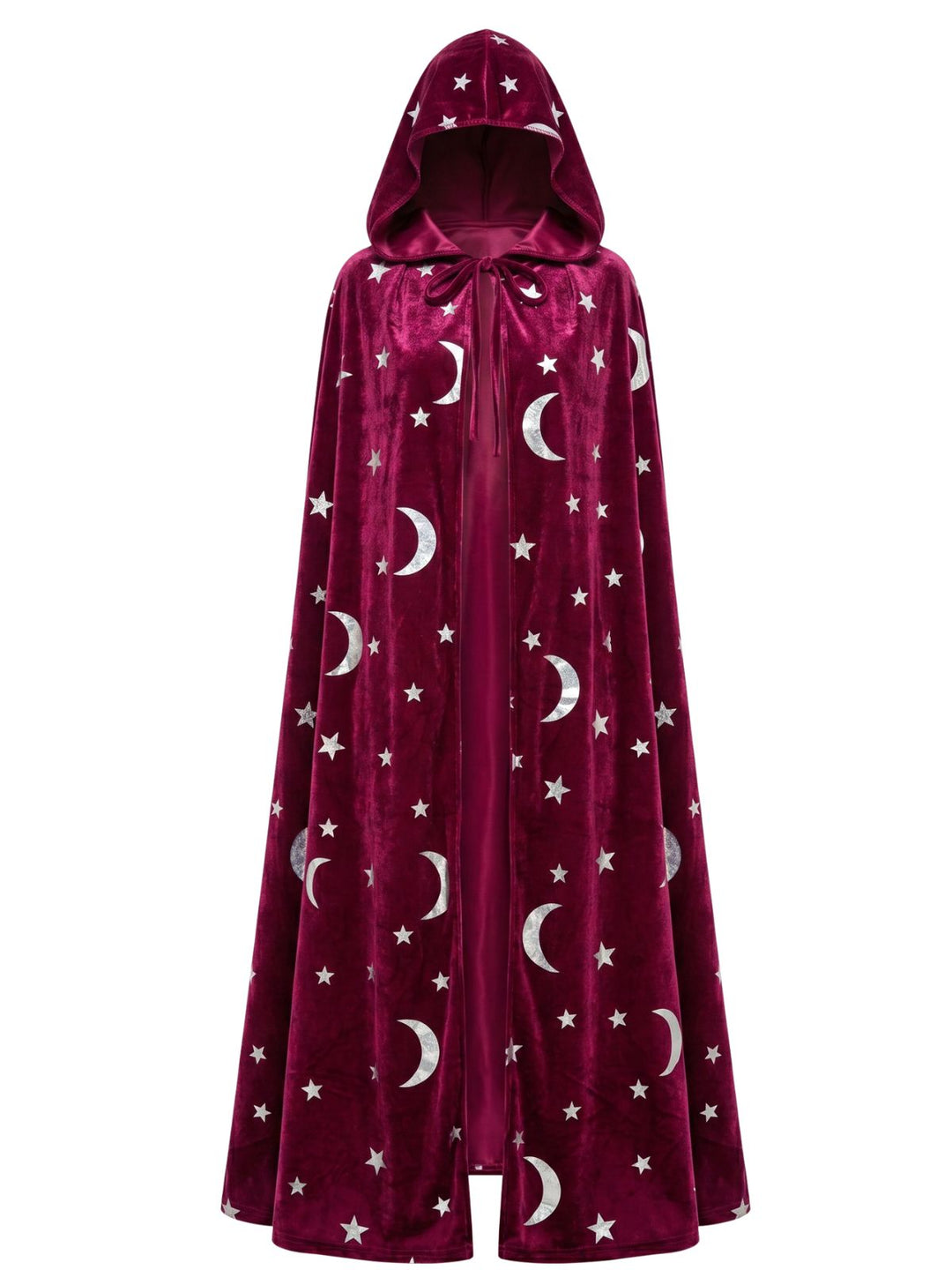 1950s Halloween Star &amp; Moon Velvet Long Hooded Cape, vintage fashion, retro style - perfect for women who love vintage and retro fashion