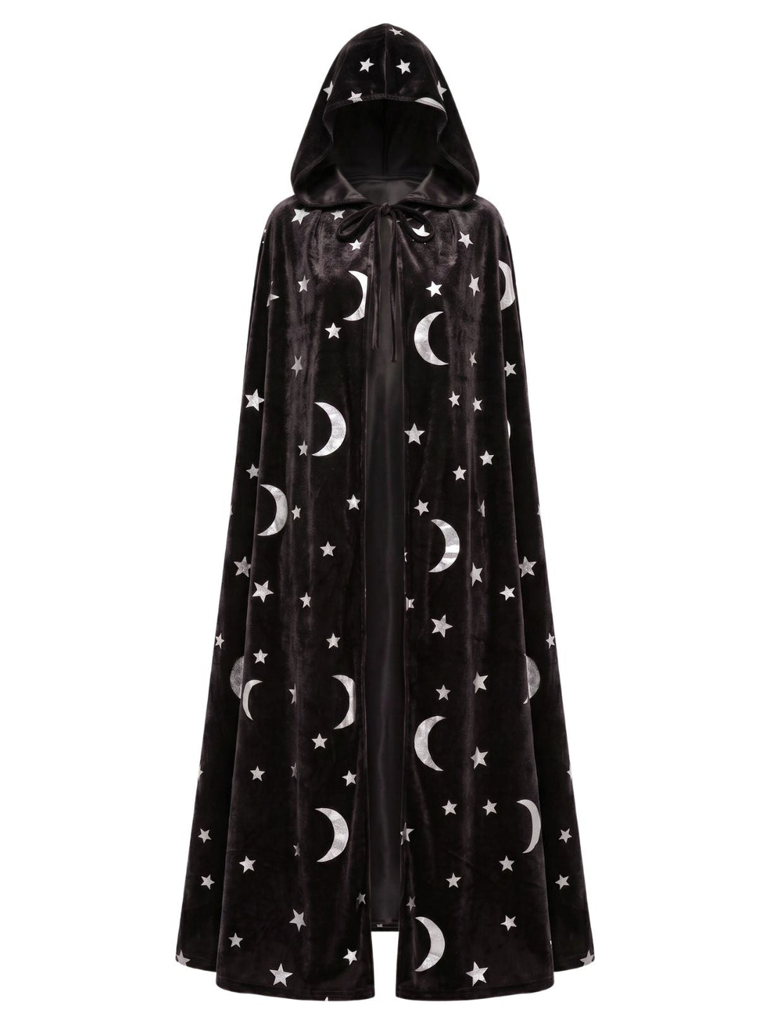 1950s Halloween Star &amp; Moon Velvet Long Hooded Cape, vintage fashion, retro style - perfect for women who love vintage and retro fashion
