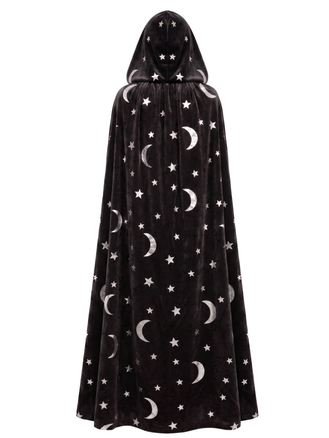 1950s Halloween Star &amp; Moon Velvet Long Hooded Cape, vintage fashion, retro style - perfect for women who love vintage and retro fashion
