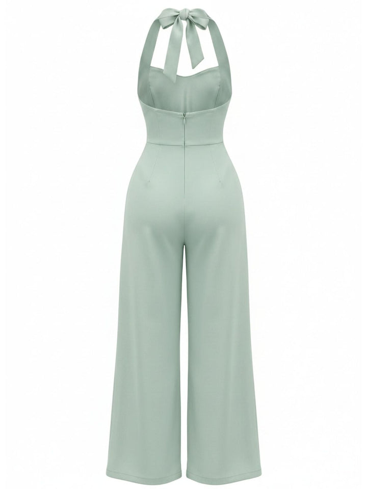 1950s Halter Backless Sleeveless Minimalist Jumpsuit, vintage romper, retro jumpsuit - perfect for women who love vintage and retro fashion
