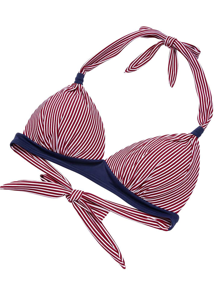 1950s Halter Contrast Polka Dots Swimsuit: 1950s Riviera elegance, reimagined for her