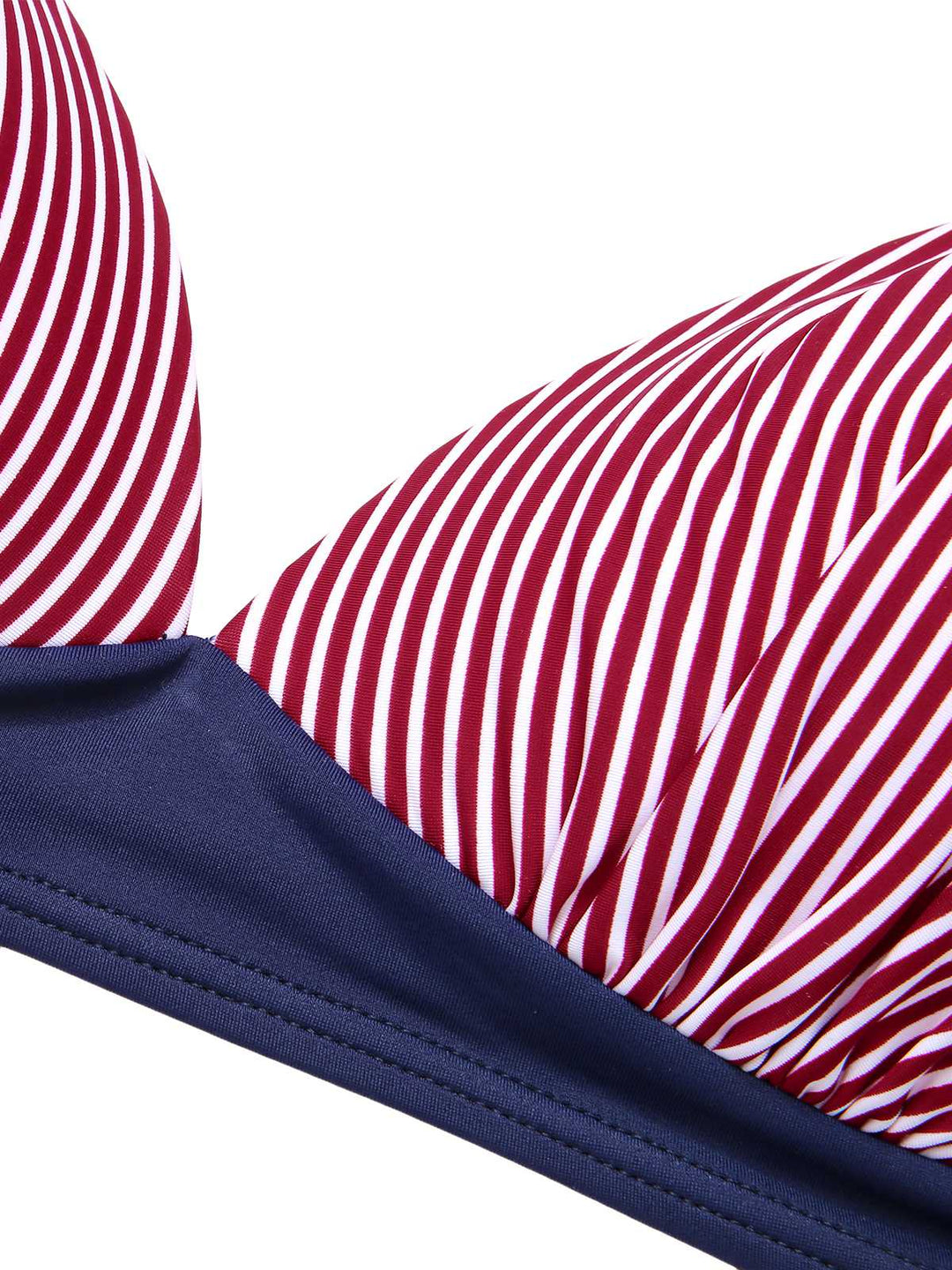 This 1950s Halter Contrast Polka Dots Swimsuit carries 1950s vacation dreams in every stitch