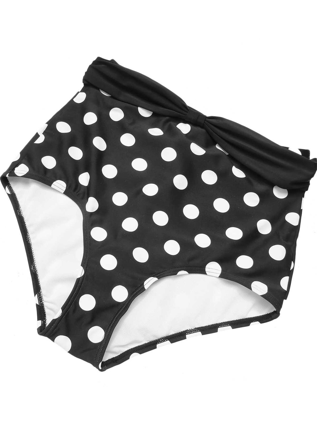 1950s Halter Contrast Polka Dots Swimsuit: 1950s Riviera elegance, reimagined for her