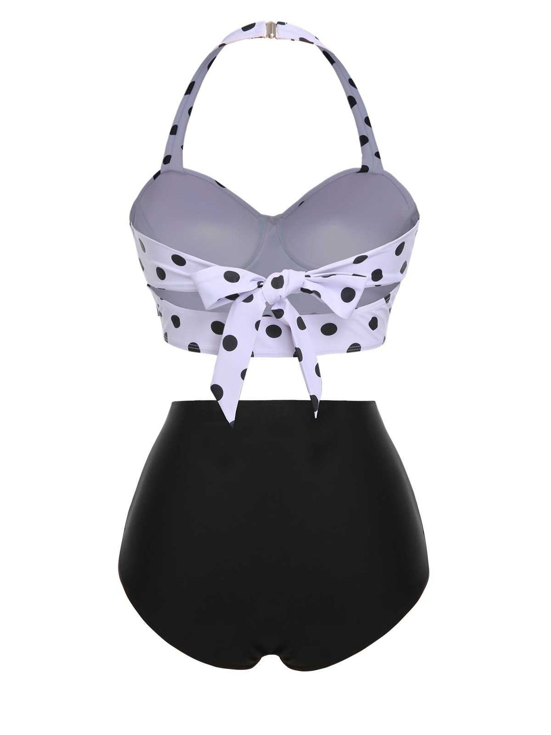 Halter Contrast Polka Dots Swimsuit — because glamour never goes out of style