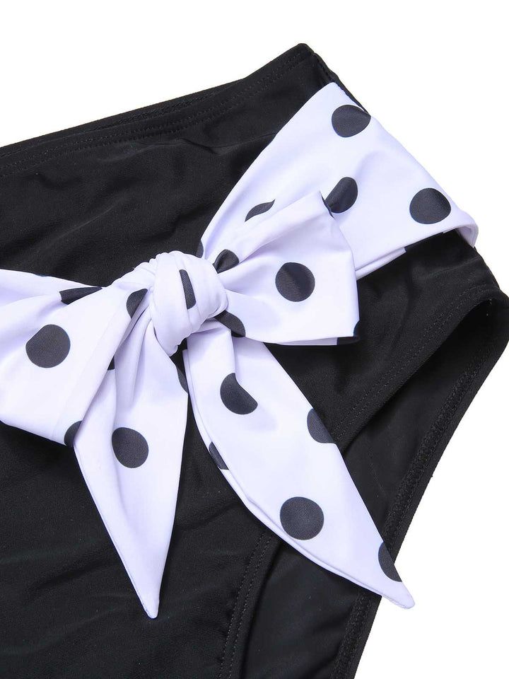 Halter Contrast Polka Dots Swimsuit: Riviera elegance, reimagined for her