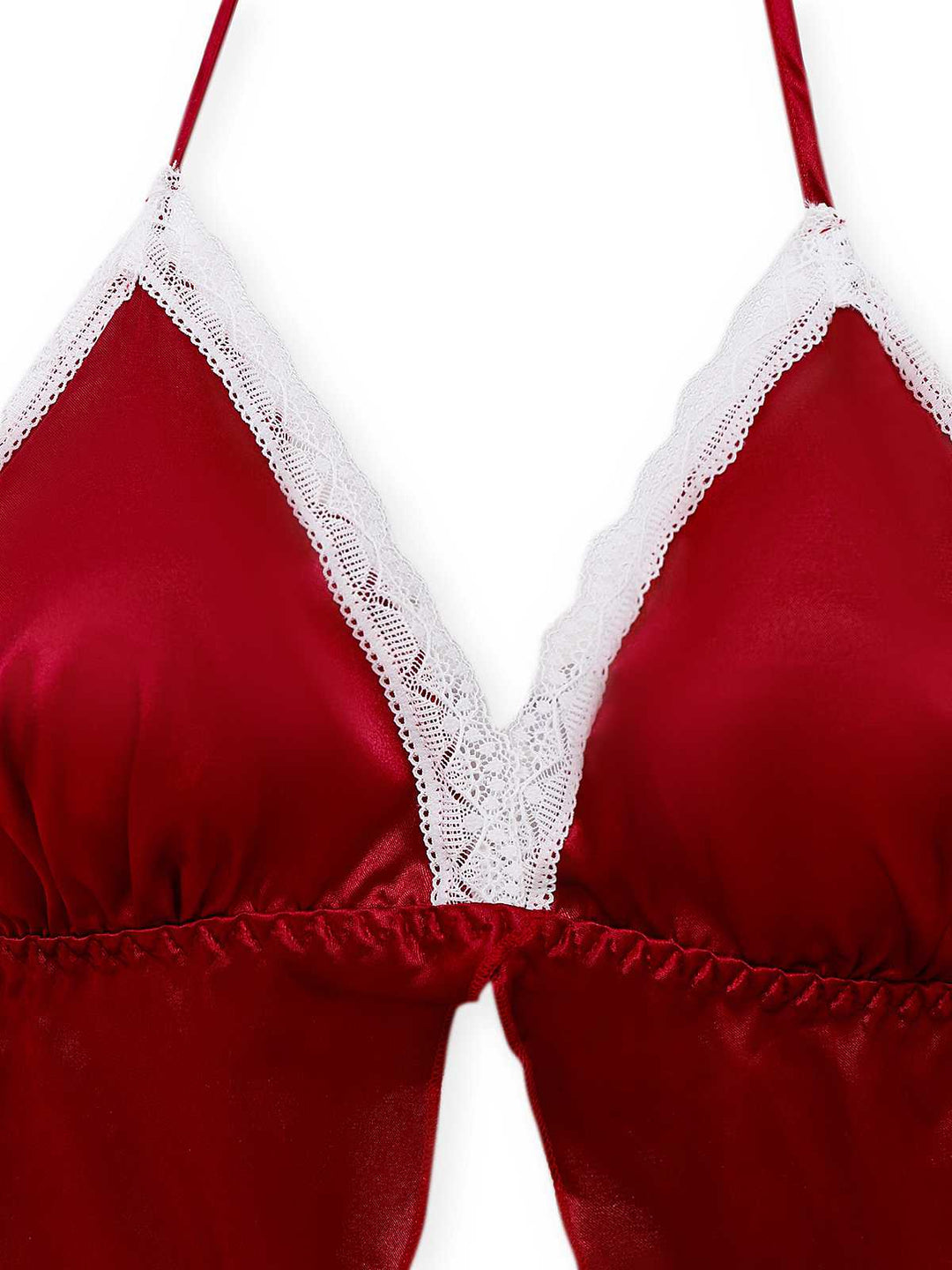 Halter Lace Satin Pajama Set - vintage fashion, retro style