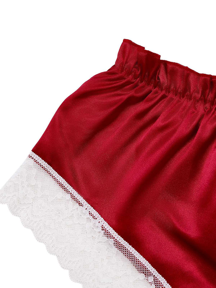 Halter Lace Satin Pajama Set - vintage fashion, retro style