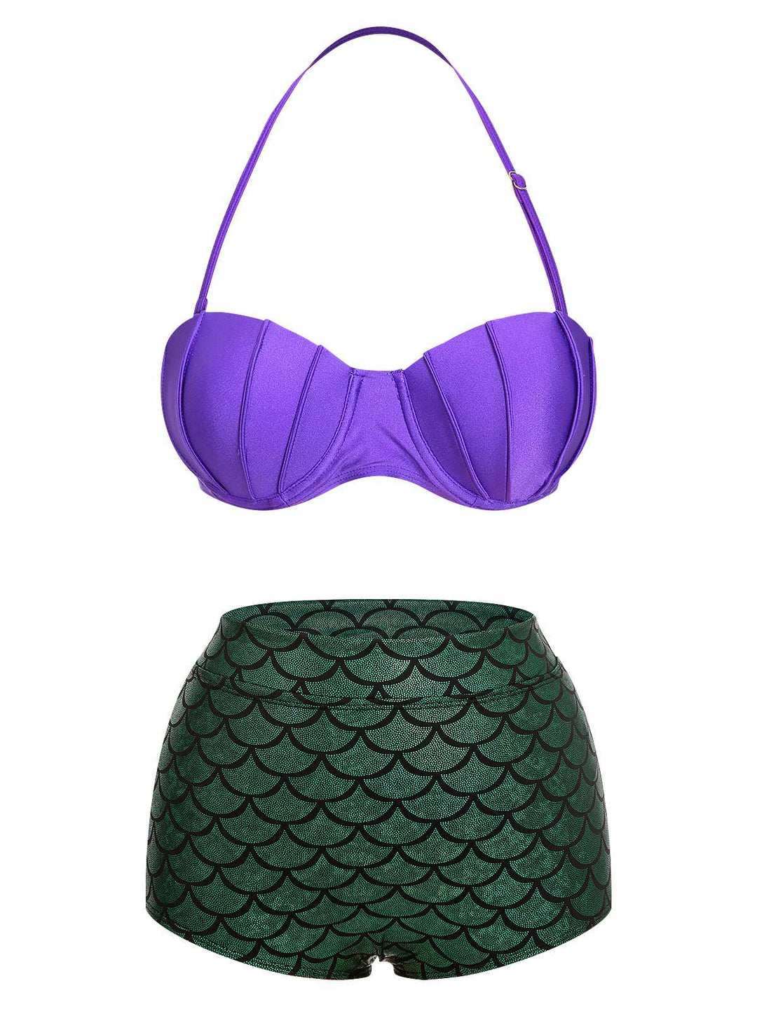 1950s Halter Mermaid Scales Swimsuit, vintage swimsuit, pin-up swimwear - perfect for women who love vintage and retro fashion