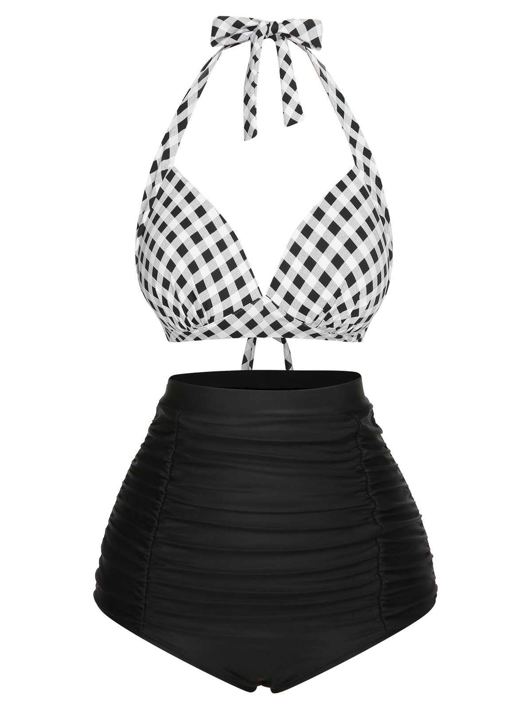 1950s Halter Plaids Lace-Up Swimsuit — because 1950s glamour never goes out of style