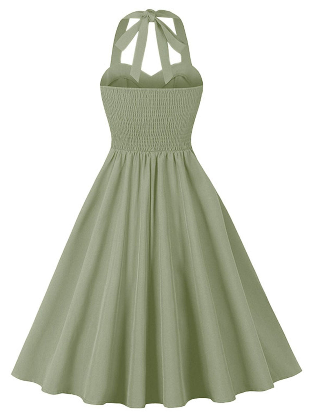 1950s Halter Pockets Backless Swing Dress: where 1950s romance meets her modern spirit