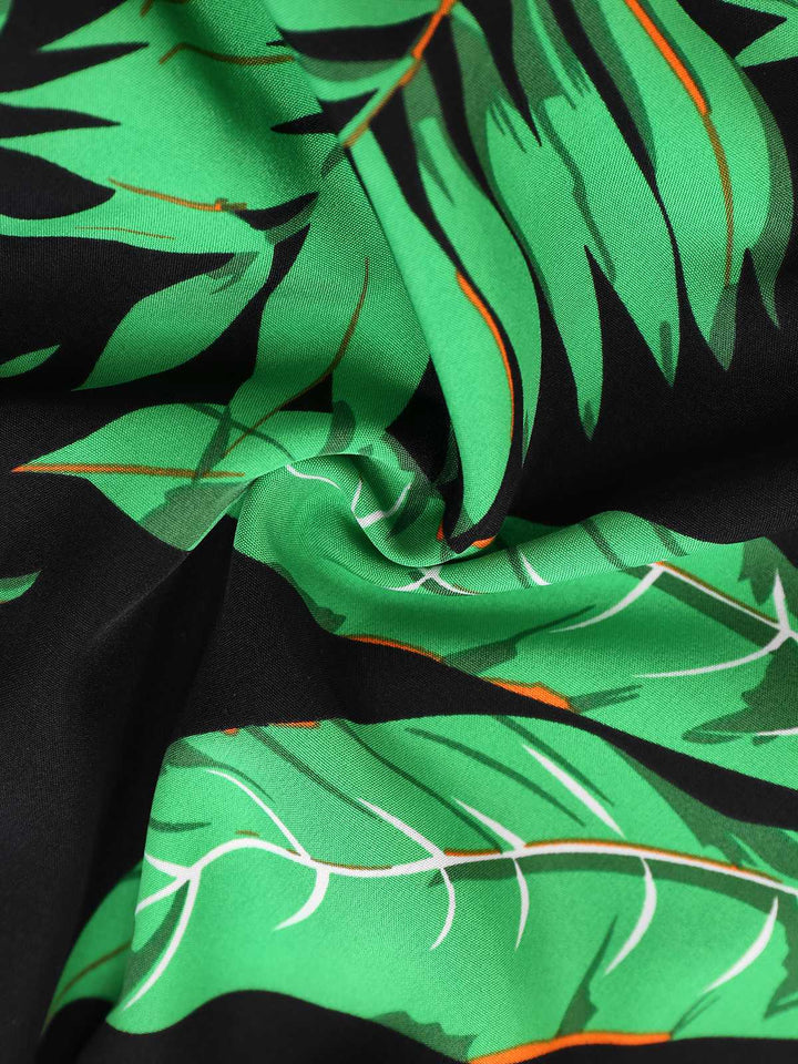1950s Halter Tropical Palm-Leaf Romper - vintage jumpsuit, retro fashion