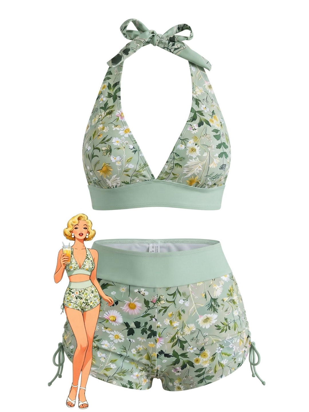 Vintage Retro Tankini Set