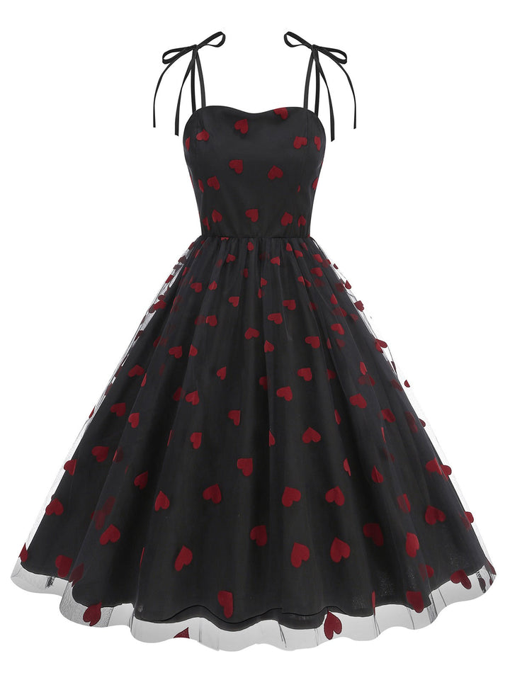 1950s Heart Mesh Patchwork Suspender Dress — the kind of 1950s dress that makes strangers smile