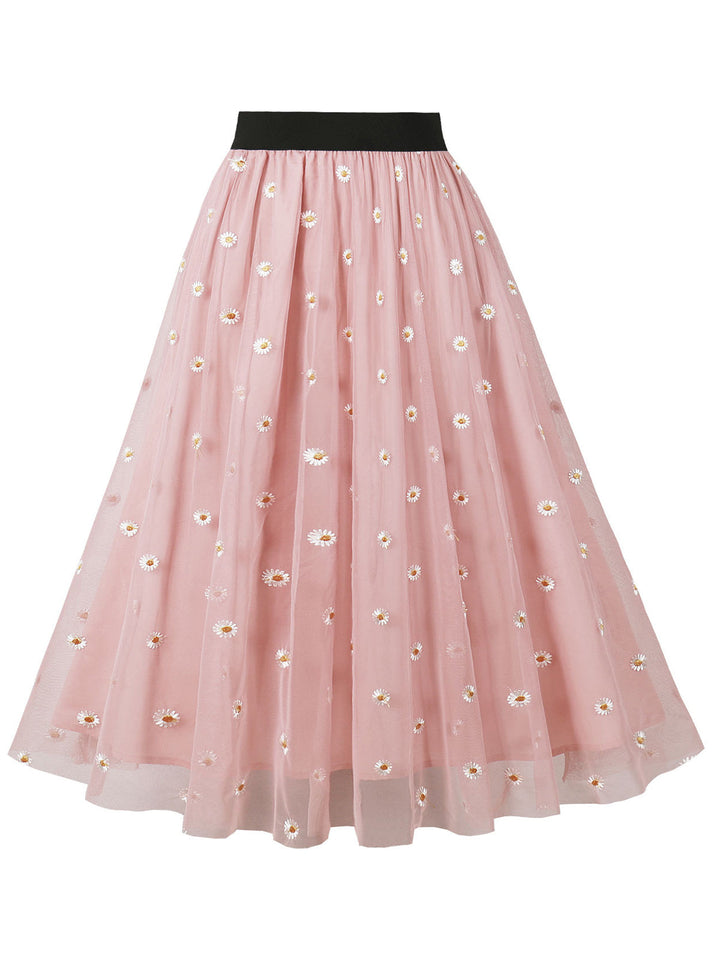 1950s High Waist Colorful Flower Skirt — because 1950s glamour deserves an encore