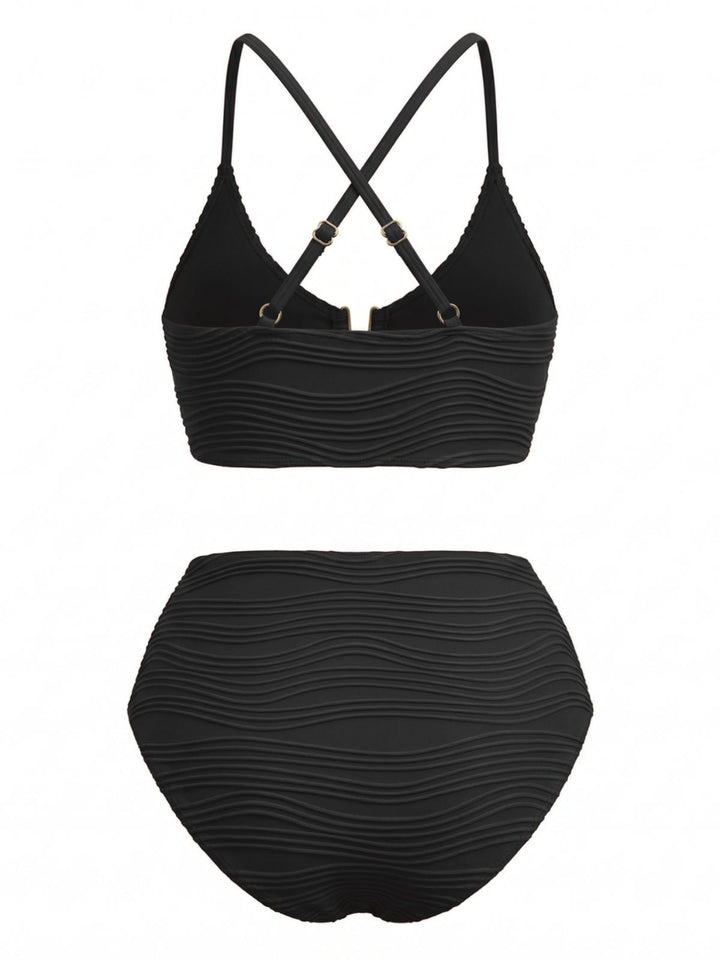 1950s High Waist Halter Tankini Set - vintage fashion, retro style
