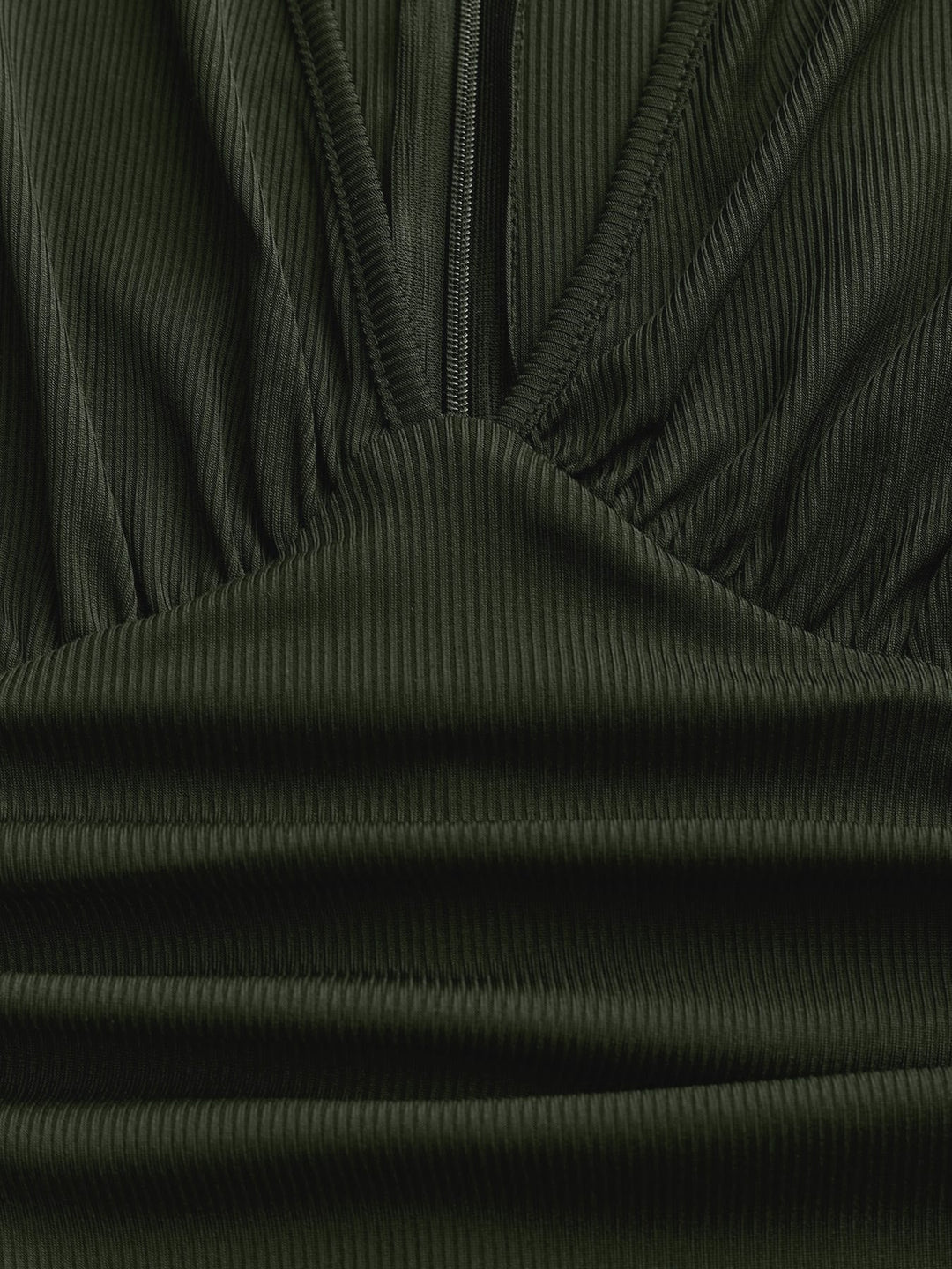 Olive Green 1950s V-Neck Sheer Polka Dot Sleeve Jumpsuit - vintage jumpsuit, retro fashion