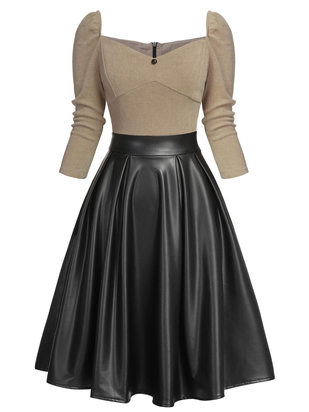 1950s Knitted Leather Patchwork Dress | 1950s | vintage dress, fashion