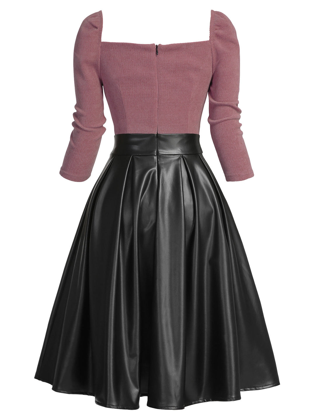1950s Knitted Leather Patchwork Dress: timeless style reimagined