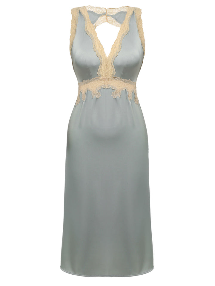 Lace Backless V-Neck Satin Sleepwear — intimates that whisper secrets only she knows