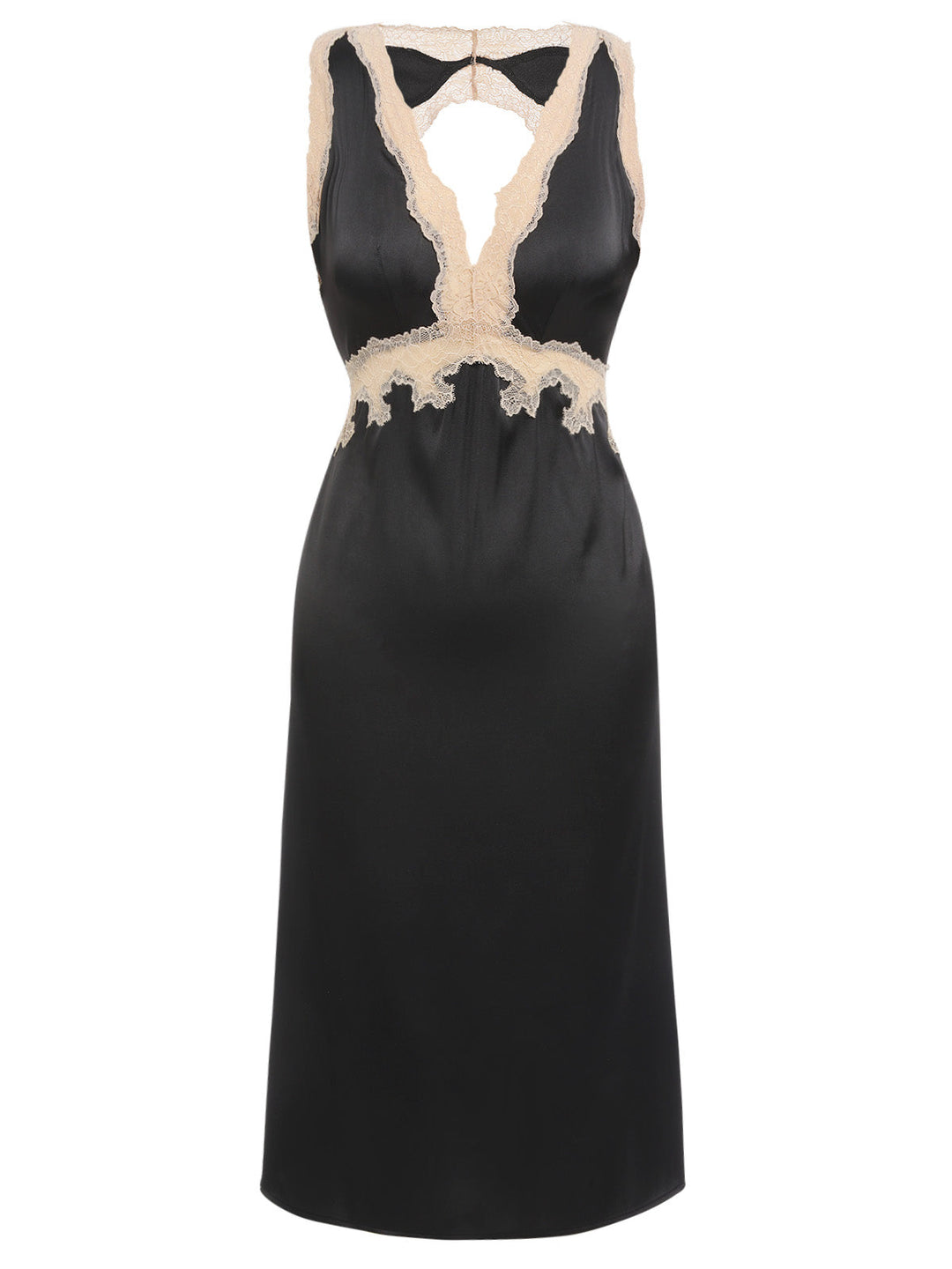 Lace Backless V-Neck Satin Sleepwear: timeless style reimagined