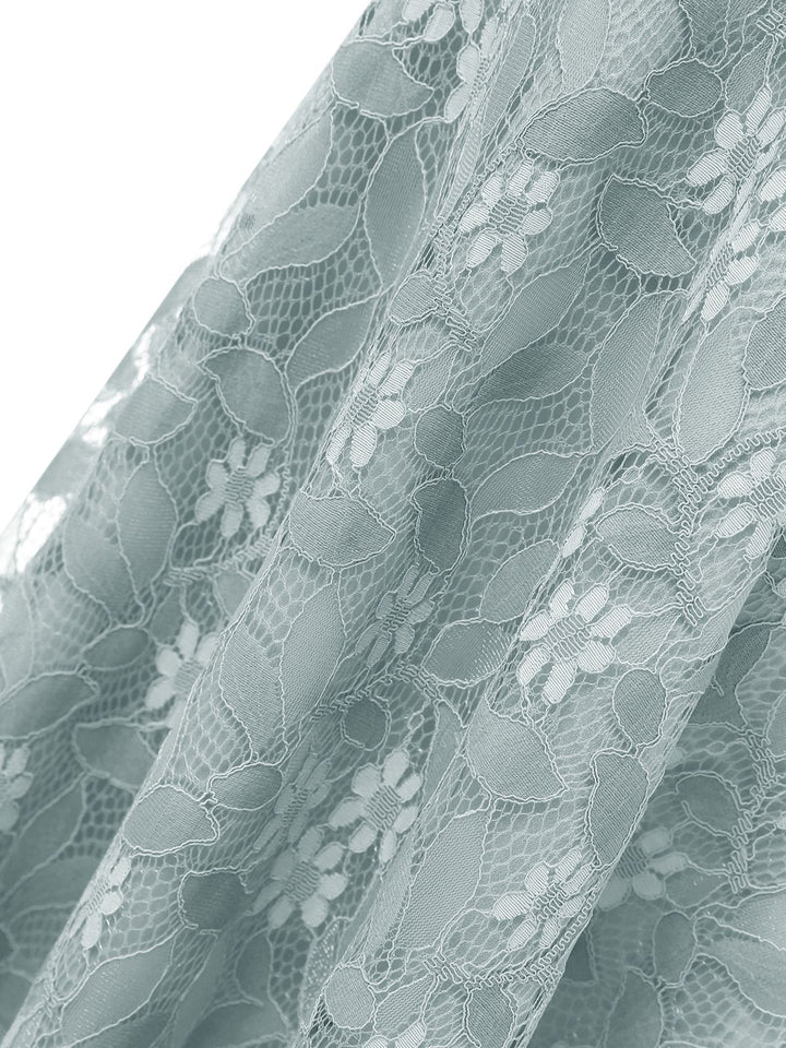 1950s Lace Cold Shoulder Ruffle Dress, classic vintage style elegant retro fashion - Image 65