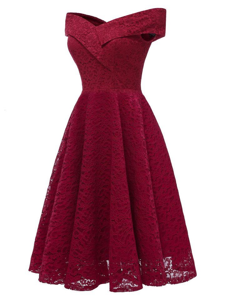 1950s Lace Floral Swing Dress: where 1950s romance meets her modern spirit