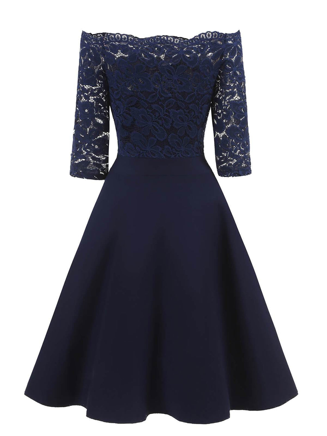 1950s Lace Off Shoulder Dress: timeless style reimagined