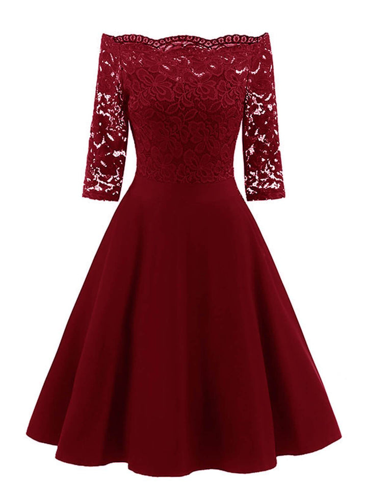 1950s Lace Off Shoulder Dress — vintage elegance for the modern woman