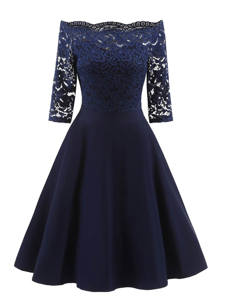 1950s Lace Off Shoulder Dress — vintage elegance for the modern woman