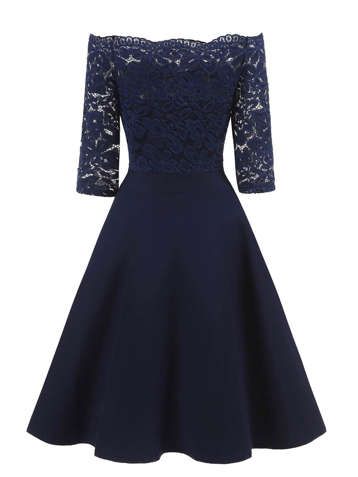 1950s Lace Off Shoulder Dress — vintage elegance for the modern woman