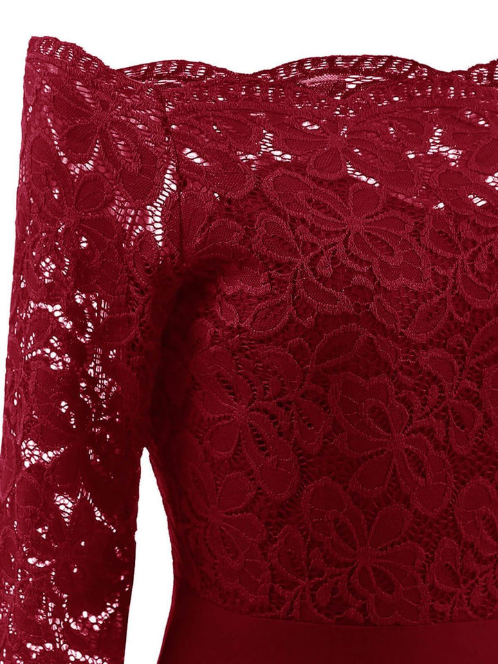 1950s Lace Off Shoulder Dress — vintage elegance for the modern woman