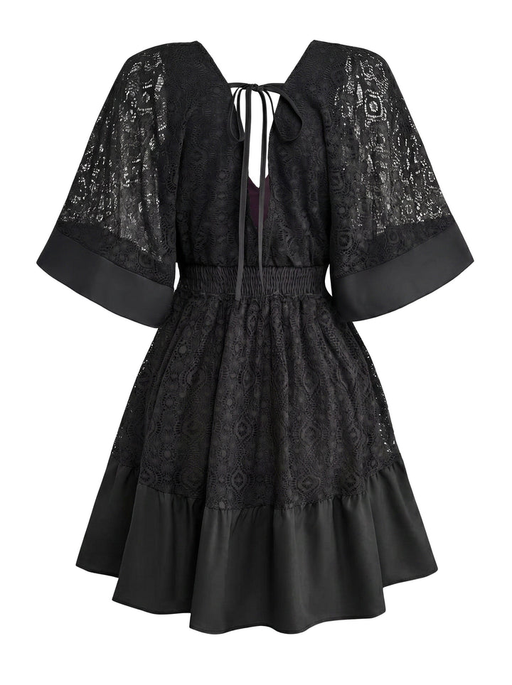 1950s Lace Patchwork Dress 8