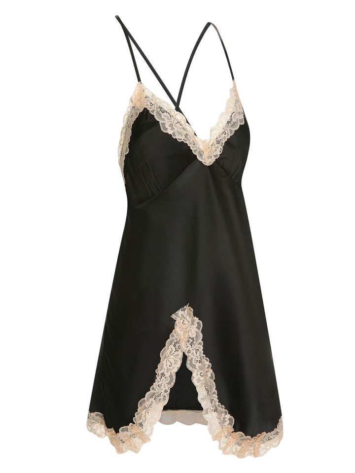 Lace Patchwork Suspender Sleepwear, vintage fashion, retro style - perfect for women who love vintage and retro fashion