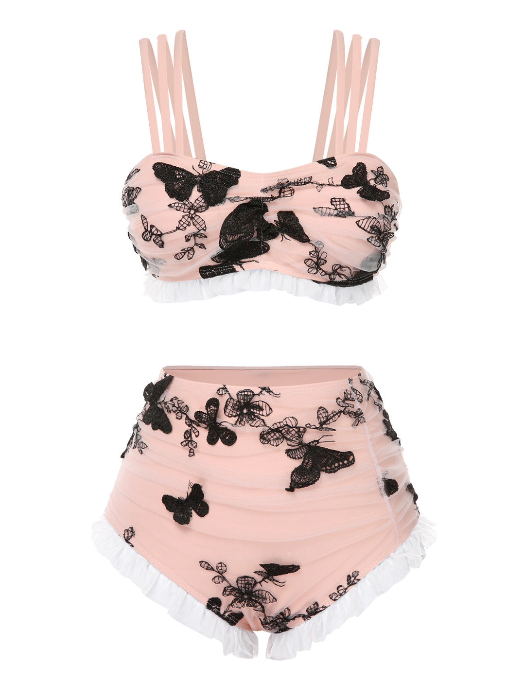 1950s Lace Strawberry Cami Tankini Set - vintage fashion, retro style