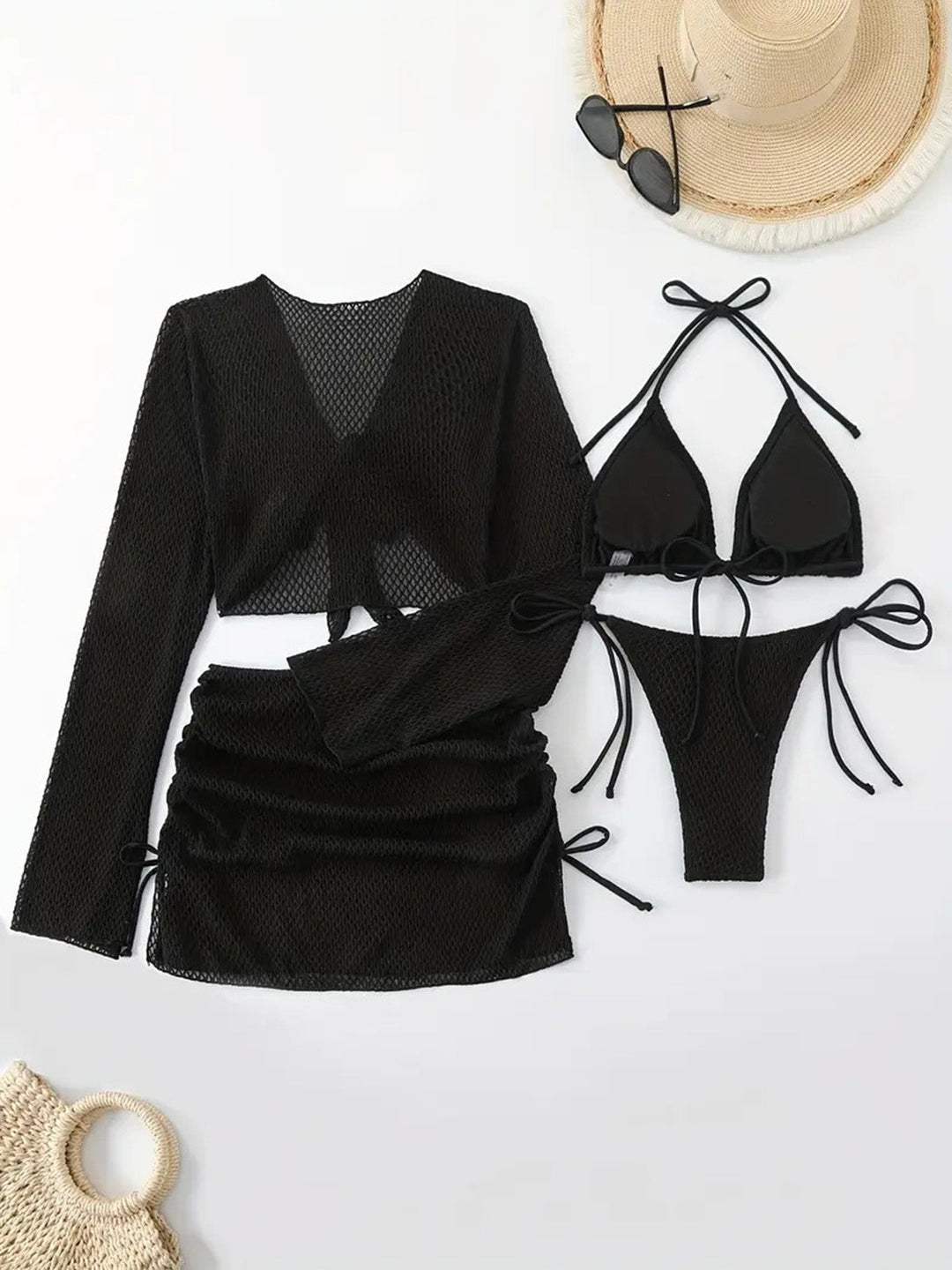 Lace Tie Bow Vintage Bikini, vintage swimsuit, swimwear - perfect for women who love vintage and retro fashion