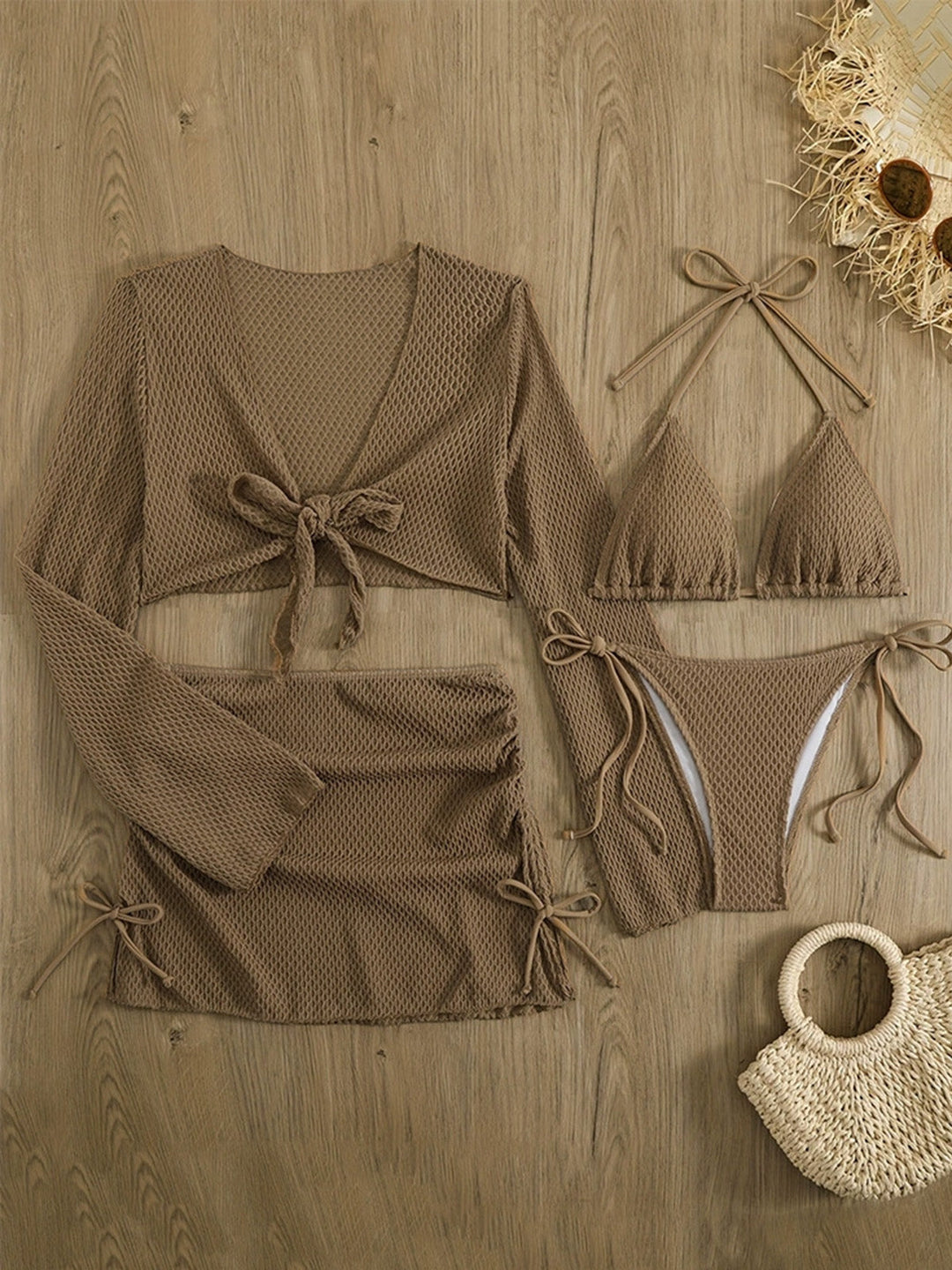 Lace Tie Bow Vintage Bikini, vintage swimsuit, swimwear - perfect for women who love vintage and retro fashion