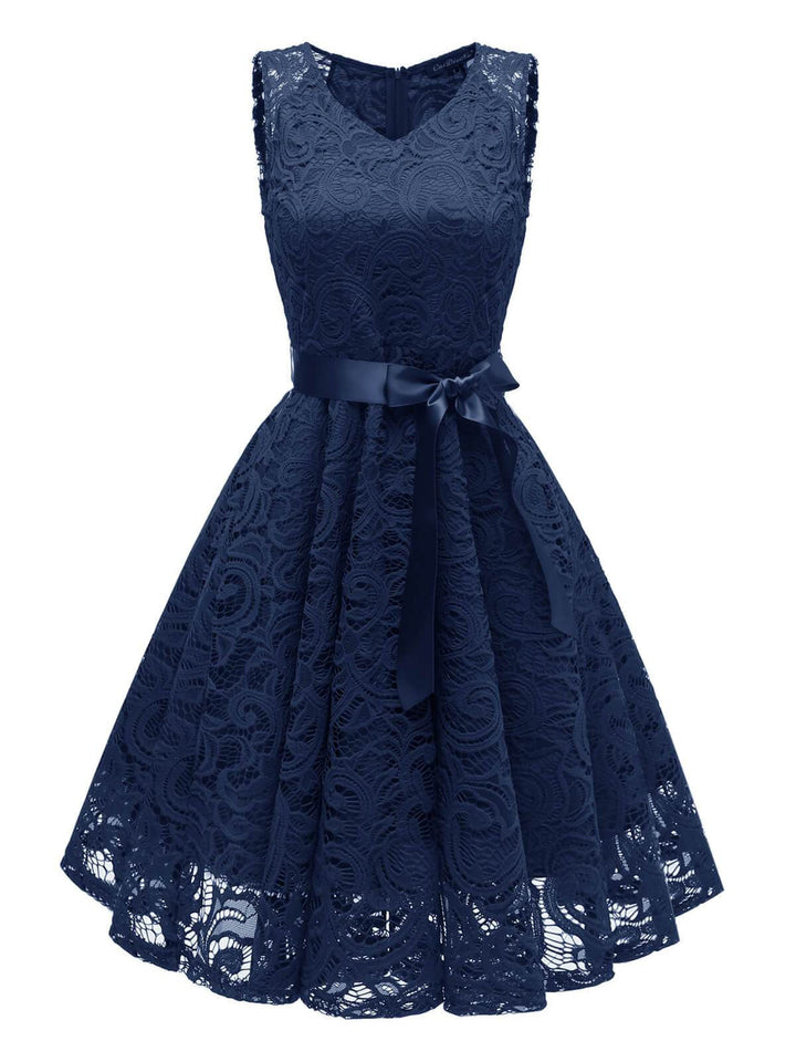 1950s Lace V Neck Bow Dress — vintage elegance for the modern woman