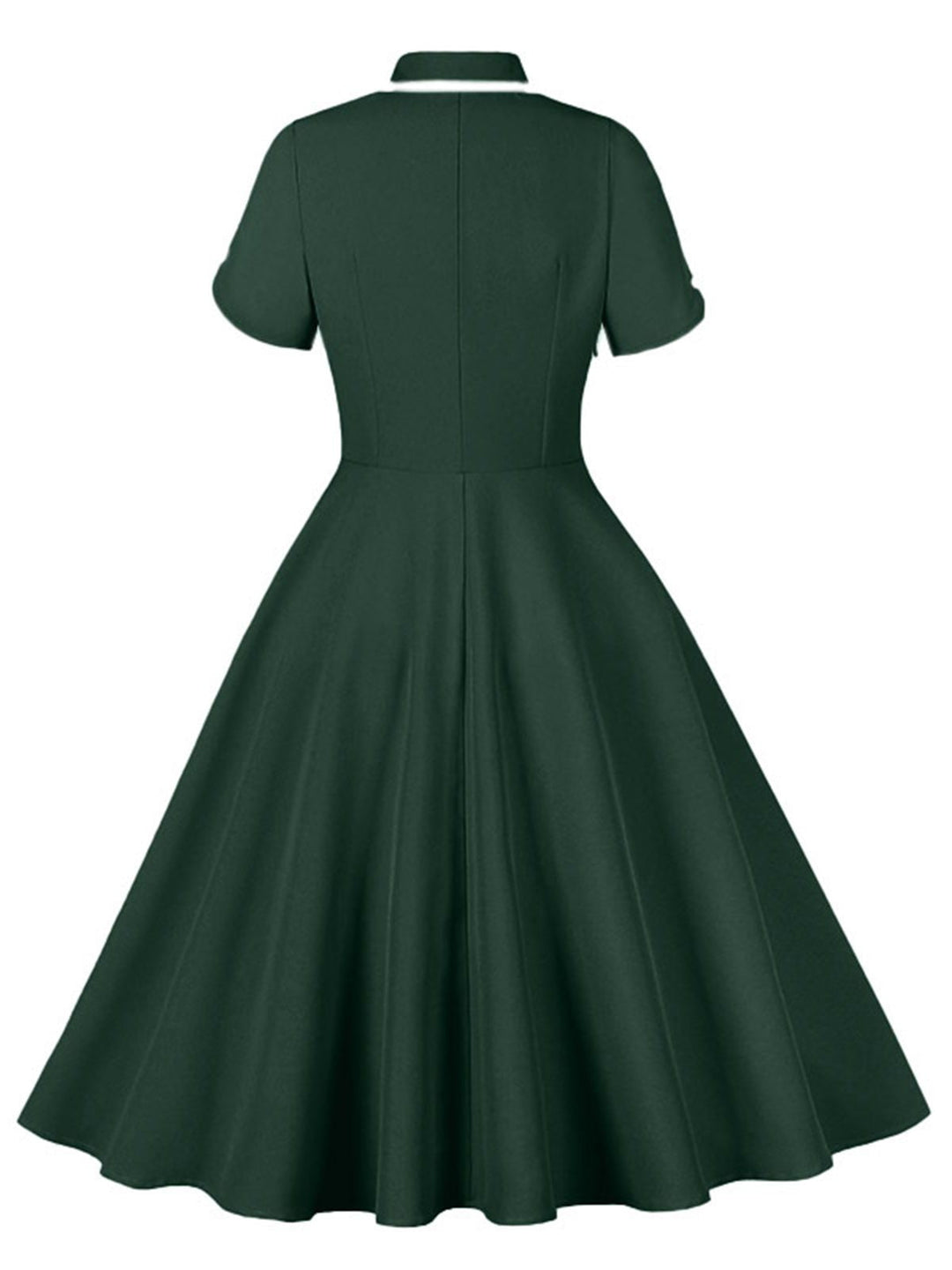 1950s Lapel Buttoned Short Sleeve Solid Dress — a 1950s silhouette that turns sidewalks into runways